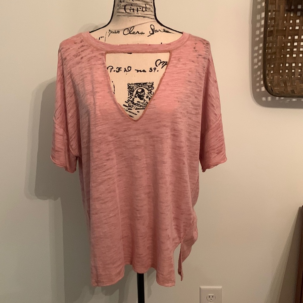 🍑HPx2🍑Free People Jordan Crew Cutout Shirt (Peach) - Picture 3 of 12